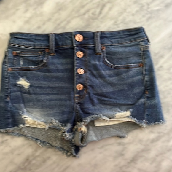 American Eagle Super Stretch Hi Rise Shortie Shorts Size 6 Exc. pre owned Cond. - Picture 1 of 5